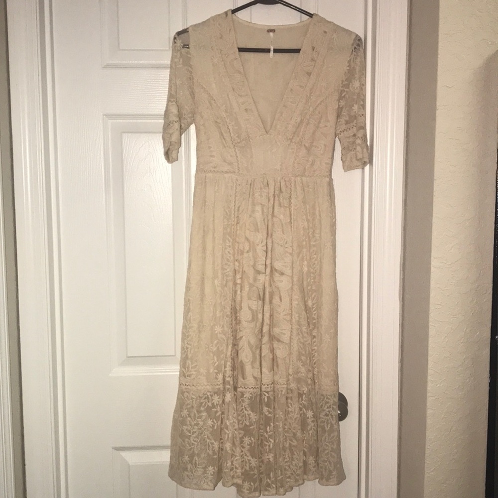 Free People cream lace dress